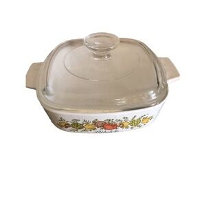 Vintage Corning Ware SPICE OF LIFE L'Echalote 1‎ Quart Casserole A-1-B With Lid
